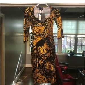 Cavalli bodycon NWOT dress animal print 38 xs/small